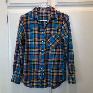 Blue Plaid Button-Up